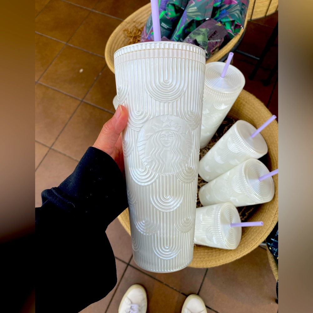 - NOT AVAILABLE - 2023 Starbucks white tumbler with Siren Logo